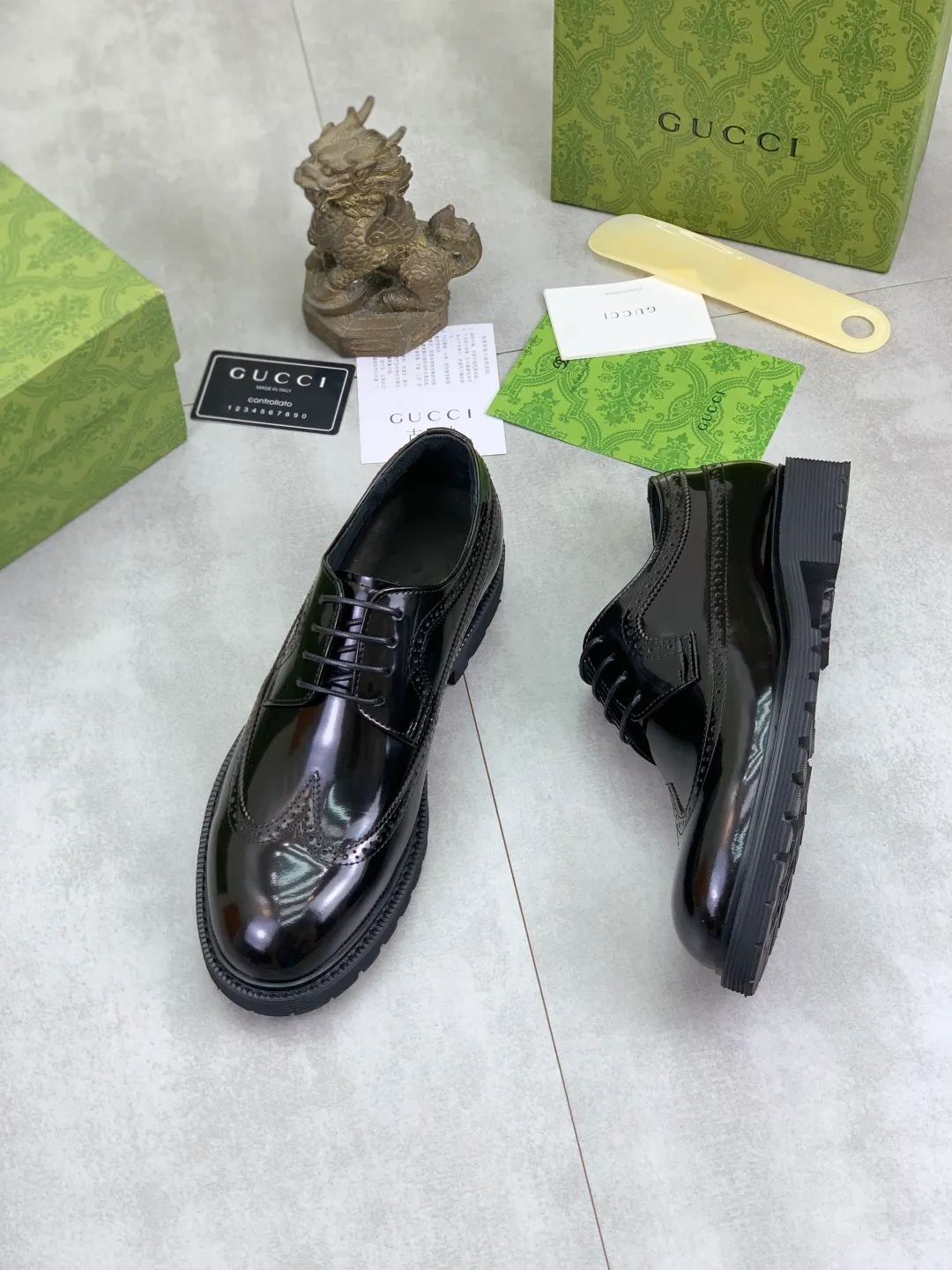 Men's Men's Shoes 💰P580 [New Style] 💰💎💎💎 [Gucci] GUCCI high-end men's formal business leather shoes, original order 1:1! Original imported high-end calfskin, original metal buckle, imported first-layer pigskin lining for feet, original high-end outsole, men's shoe size: 38-44